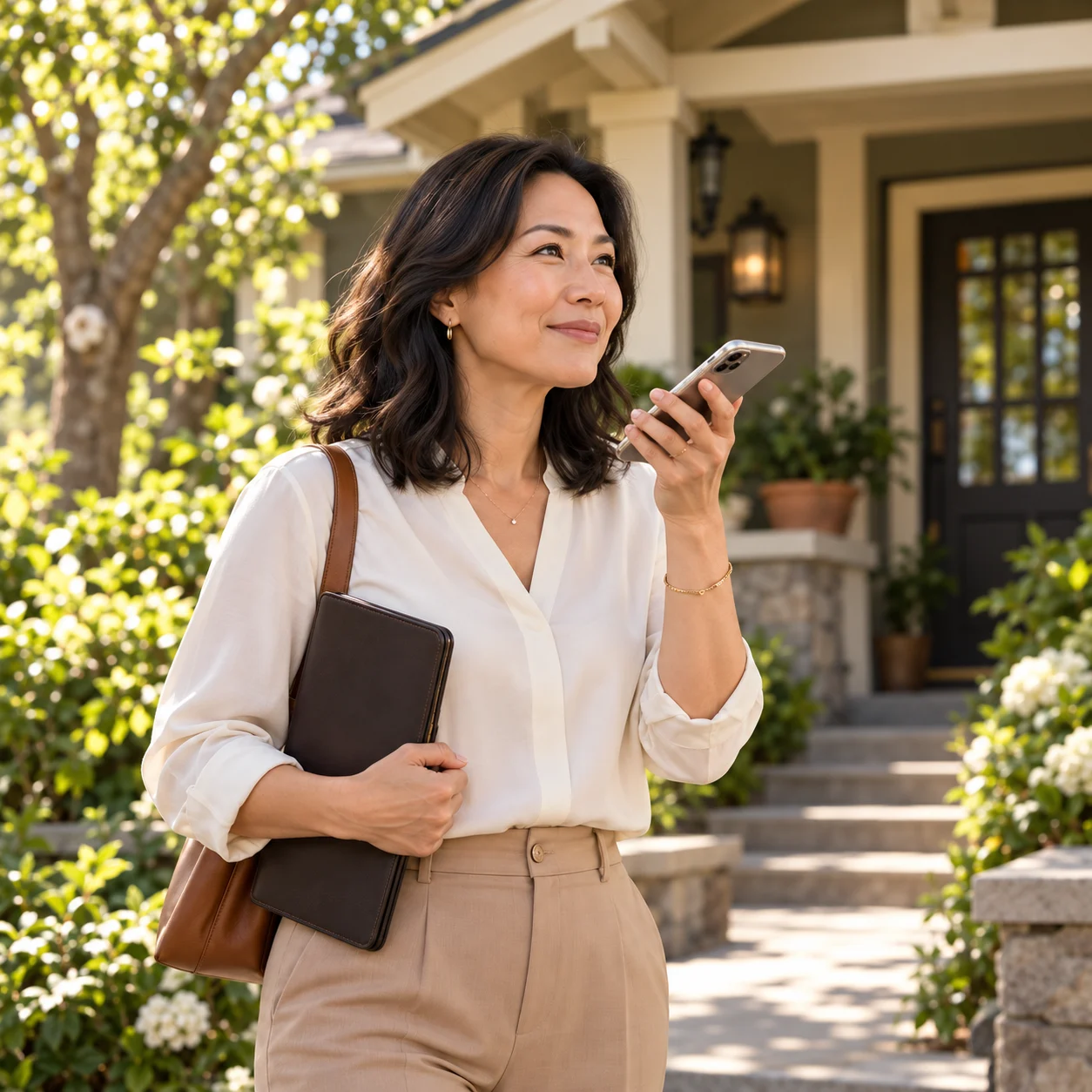 An agent on a call with a client
